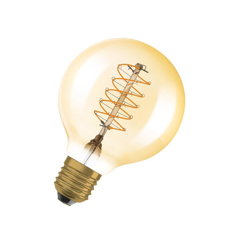 OSRAM LED VINTAGE 1906, G80, E27, 7 W, OR, 2.200 K, INTENSITÉ VARIABLE.