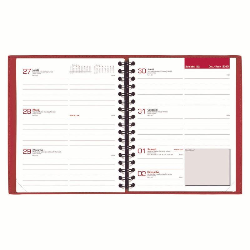 OXFORD AGENDA COMPACT ORGANIZER - 12 X 15 CM - ROUGE - 2016