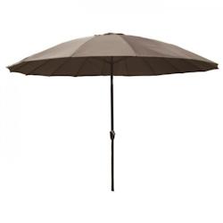 Parasol droit Shanghai inclinable - Diametre 3m - Mat aluminium et toile polyester 180g - Taupe AUCUNE - gris 3666373785097_0