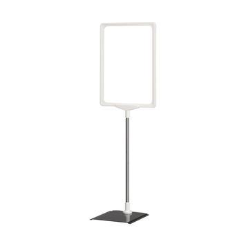 Porte-affiches sur pied série A - format A3 - blanc similaire à RAL 9010 - hauteur extensible 320 à 620 mm_0