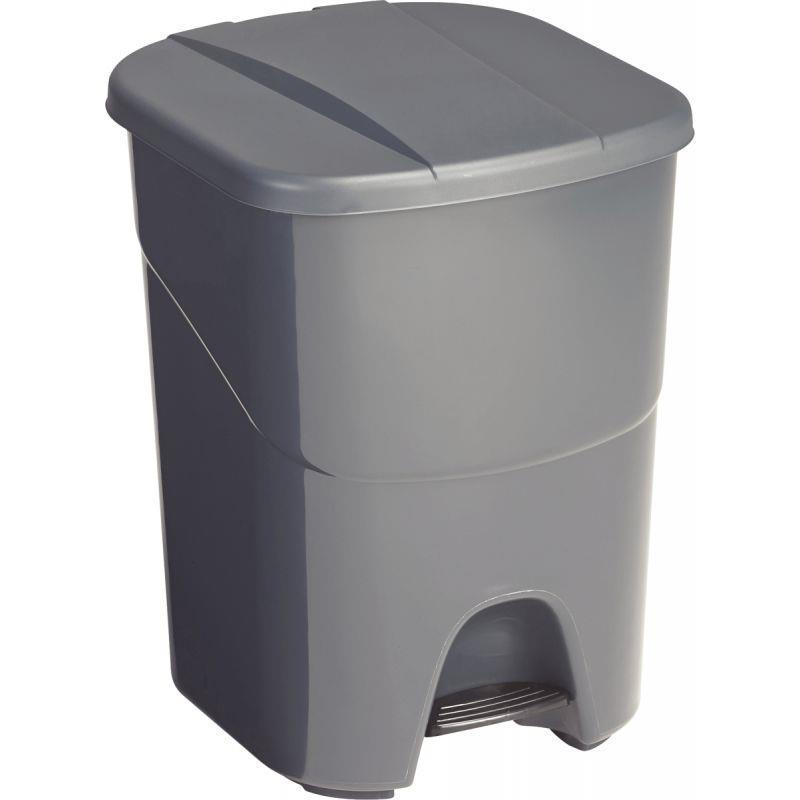 Poubelle duo à pédale 40 litres - Anthracite/Noir - Plastique - Séparation des déchets avec système d'accroche pour 2 sacs_0