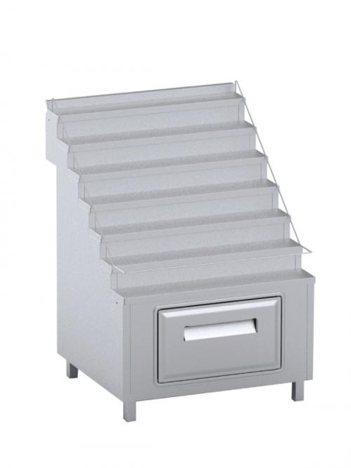 Présentoir bouteilles - R1002 - 7 niveaux avec tiroir simple - L 675 x P 700 x H 900 mm_0