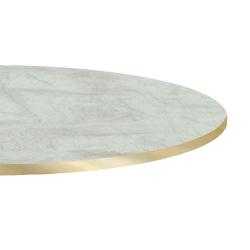 Restootab Plateau Ø120 decor marbre pokhara chants laiton - blanc Bois manufacturé PL-R120M-MB.POK-LAI_0