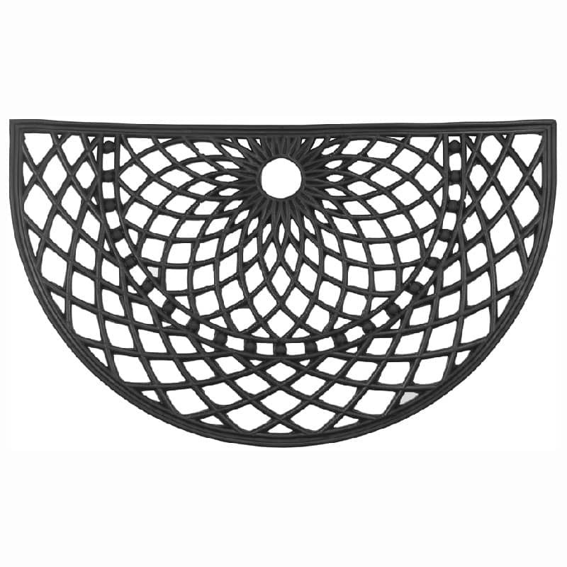 Tapis d'entrée extérieur demi-lune 45 x 75 cm - caoutchouc, motif ajouré, anti-dérapant - a1579_0