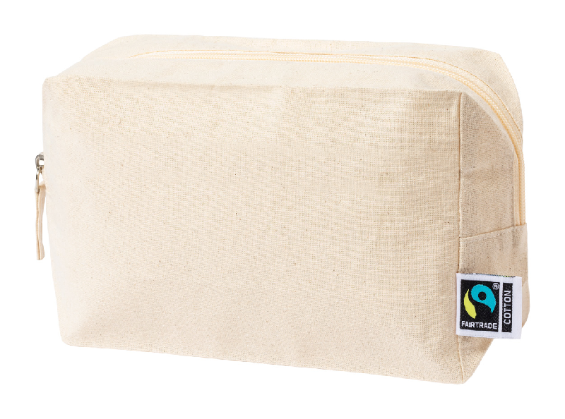 Trousse à maquillage en coton équitable - 100% coton, 180 g/m², avec étiquette distinctive_0