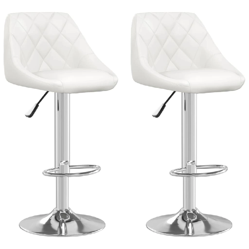 VidaXL Tabourets De Bar Lot De 2 Blanc Similicuir - blanc 335179_0