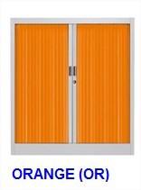 Armoire basse de bureau monobloc en métal - coloris acidulé_0