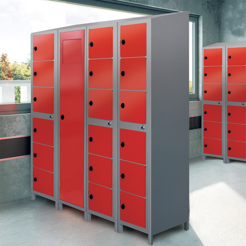 Armoire en tôle acier robuste de 4 à 16 casiers et 8 à 16 colonnes - Distribution de vêtements pliés ou sur cintre_0