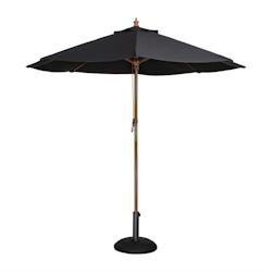 Bolero Parasol de terrasse à poulie noir professionnel de 3 m - multi-matériau CB517_0