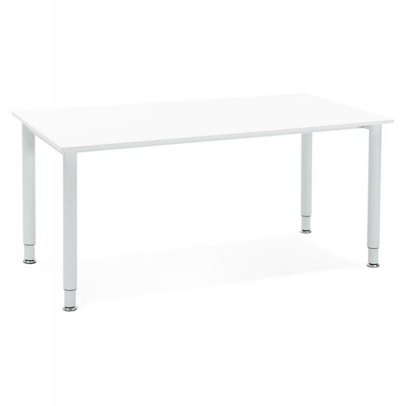 Bureau droit design Office 160 cm blanc - Paris Prix avec patins réglables_0