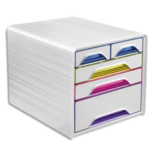 Cep module de classement Smoove multicolore - 3 tiroirs 24x32 cm + 2 petits - Dimensions 36x27,1x28,8 cm - Polystyrène recyclable_0