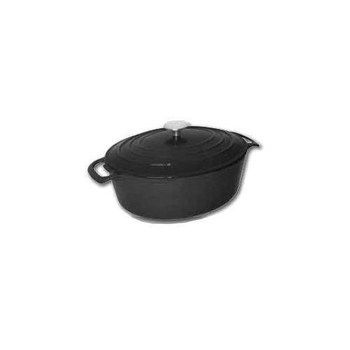 COCOTTE OVALE NOIRE EN FONTE VOGUE PROFESSIONNELLE - 243 X 295 X 165 MM