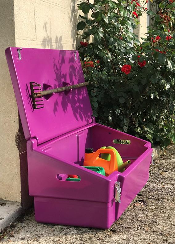 Coffres de jardin / bacs de stockage - 100 litres, avec grenouillères - fabriqué en France - CFFJDNHDVL-PU02/F_0