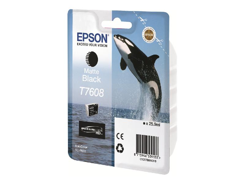 EPSON T7608 - NOIR MAT - ORIGINAL - CARTOUCHE D'ENCRE