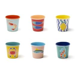 Excelsa lot de 6 tasses à café Corfu' porcelaine 9 cl multicolore - multicolore porcelaine 67341_0