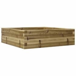 Helloshop26 - Jardinière bac lit surélevé plantes fleurs terrasse jardin 80 x 80 x 23 cm bois de pin imprégné marron 02_0037887 - 3000213987546_0