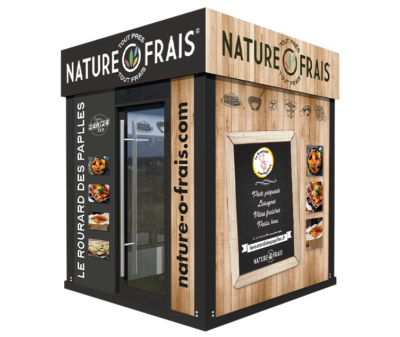 Distributeur automatique alimentaire M5+ - 5 m2 - 67 casiers avec zones réfrigérées et sèches_0