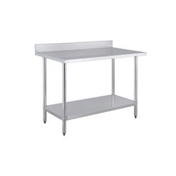 METRO Professional Table de travail avec rebord GWT4167B, acier inoxydable, 160 x 70 x 88 cm, avec fond, pieds réglables anti-corrosion, argentée -_0