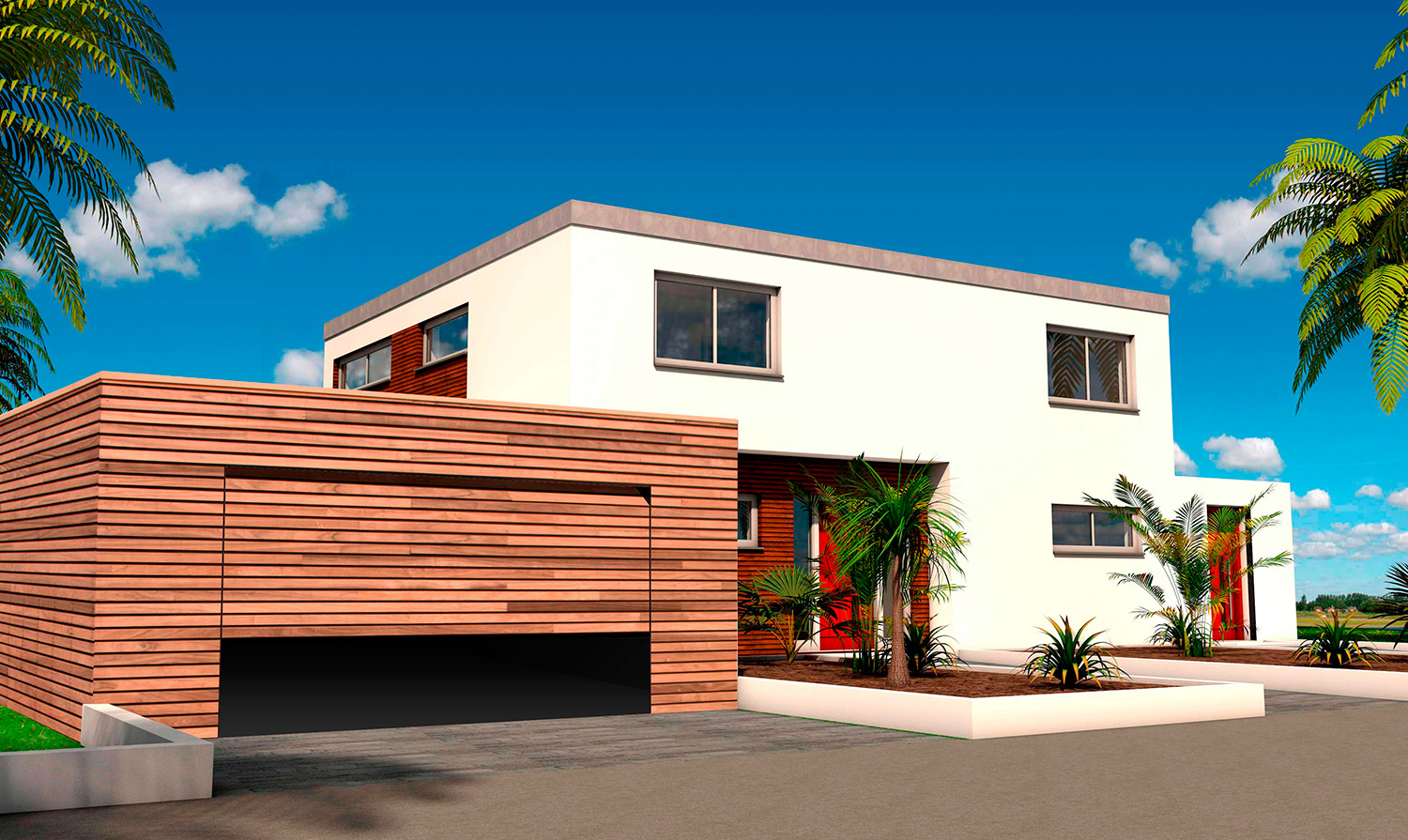 Porte de garage sectionnelle affleurante Kaméléo - finition lames aluminium design Renson - protection anti pince-doigts_0
