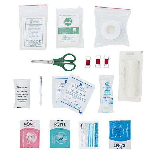REASSORTIMENT POUR COFFRET DE SECOURS 1 A 4 P ERSONNES TYPE - ESCULAPE