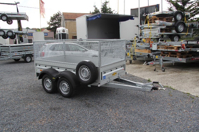 Remorque utilitaire d'une grande qualité de fabrication à 2 essieux freinés 1000 kg - humbaur - 2348_0