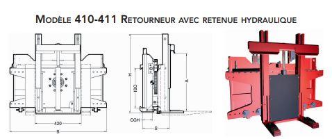 Retourneur avec retenue hydraulique modèle 410-411 - Rotation 180º droite - Capacité 1500kg à 500mm_0