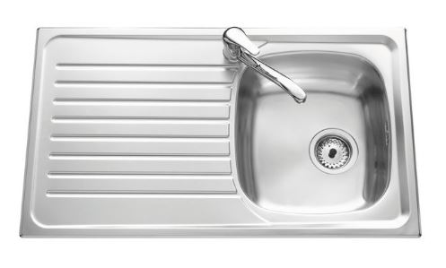 Bloc-évier Scaldis - 86 x 50 cm - 1 bac en inox lisse - À encastrer - Garantie 10 ans_0