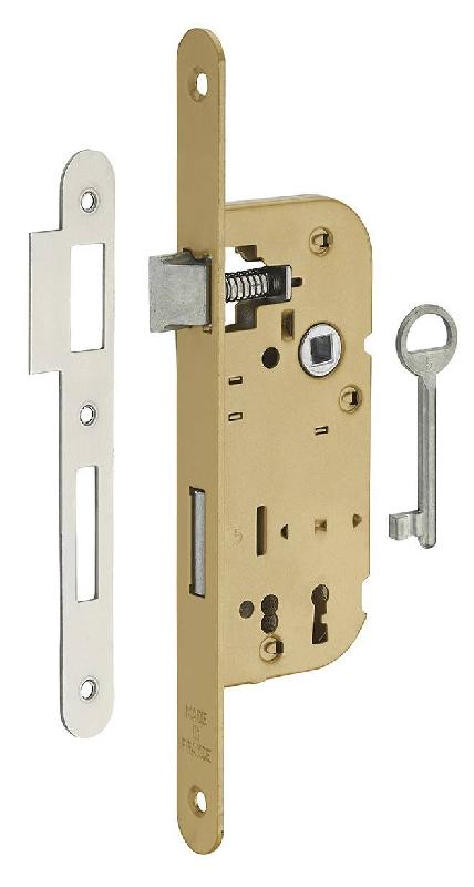 Serrure encastrable pour porte intérieure - Pêne dormant ½ tour - V/BR - Référence 00931192 - Marque THIRARD_0