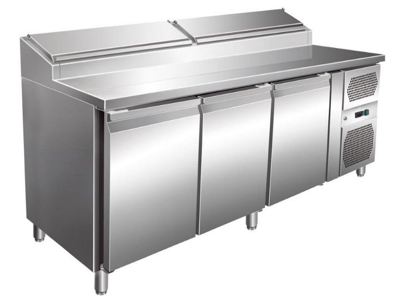 Table à pizza sandwiches réfrigérée +2/+8°c avec 3 portes 400x600 mm - 580 litres - SH3000/800_0