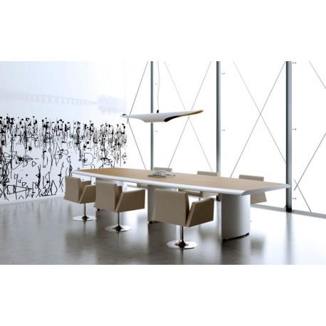 Table de réunion ARCO - bois laqué noir, plateaux et façades plaqués avec vernis opaque translucide_0