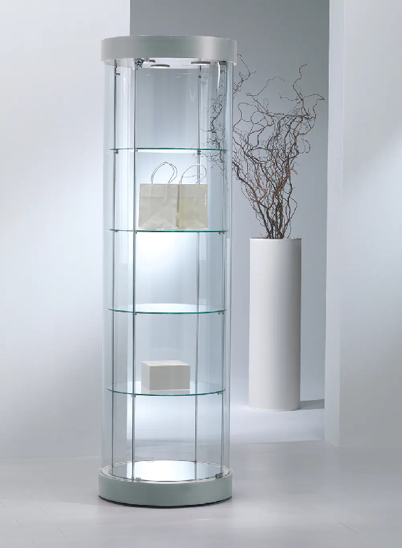 Vitrine 209/rfva cylindrique ronde - gris clair_0