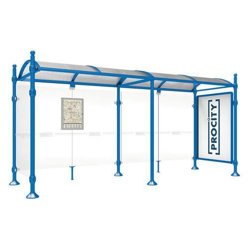 ABRI BUS PROVINCE 5 M VITRINE 1 BARDAGE LAT. BOULE BLEU 5010 - PROCITY