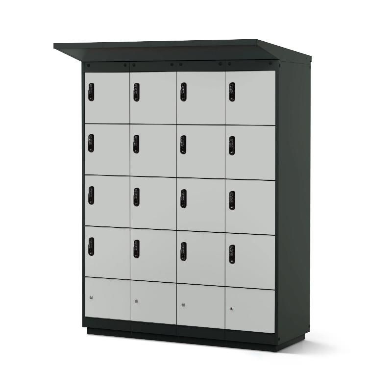 Armoire de charge pour batteries de vélos - 16 casiers - usage extérieur - serrure à code numérique - résistante aux intempéries - Bravour®_0