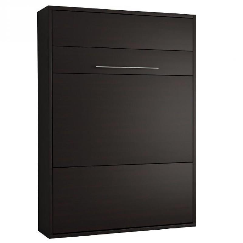 Armoire lit escamotable Mykonos Wengué - Couchage 140x200 cm - Ouverture assistée et design chic_0