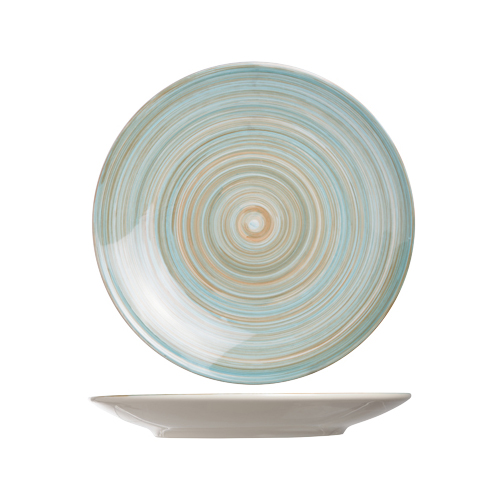 ASSIETTE PLATE RONDE 27CM BLEUE EN GRÈS - LOT DE 6 - COSY & TRENDY - TURBOLINO