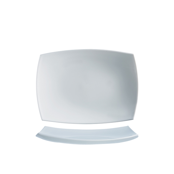 ASSIETTE RECTANGULAIRE 35 X 26CM BLANCHE EN ARCOPAL - ARCOROC - DELICE