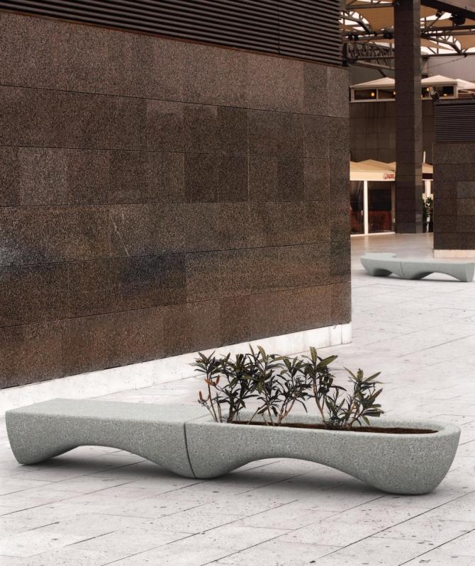 Banc en béton design Waves-BOW - préfabriqué, coloré et écologique_0