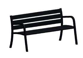 Banc public ETRETAT en acier - Réf. 1256 - Peinture époxy cuite au four - Ancrage avec vis M10x100_0