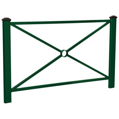 BARRIÈRE PAGODE 1.58 M - 2 POMMEAUX NOIRS - ZINC VERT 6005 - PROCITY