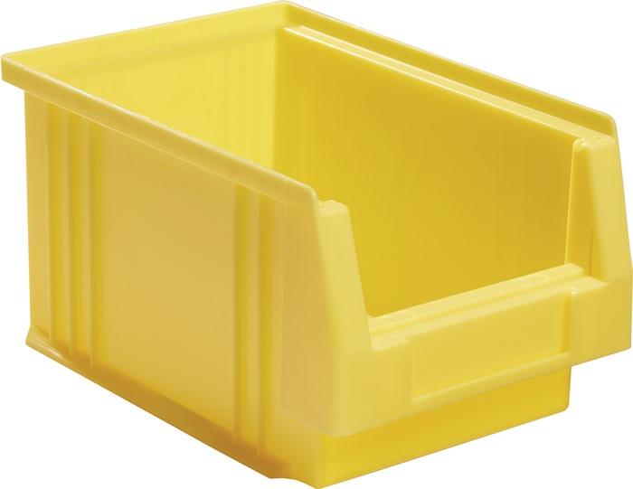 Boîte de rangement à ouverture frontale PLK - 230 x 150 x 125 mm - PP jaune - Résistante aux graisses, huiles et températures extrêmes_0