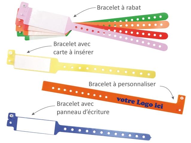 Bracelet d'événement vinyle à rabat - carte à insérer et panneau d'écriture - indéchirable et résistant à l'eau_0