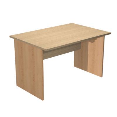 BUREAU DROIT PRONTO BOIS - L.120 X P.80 CM - PLATEAU CHENE - PIEDS PLEINS HETRE