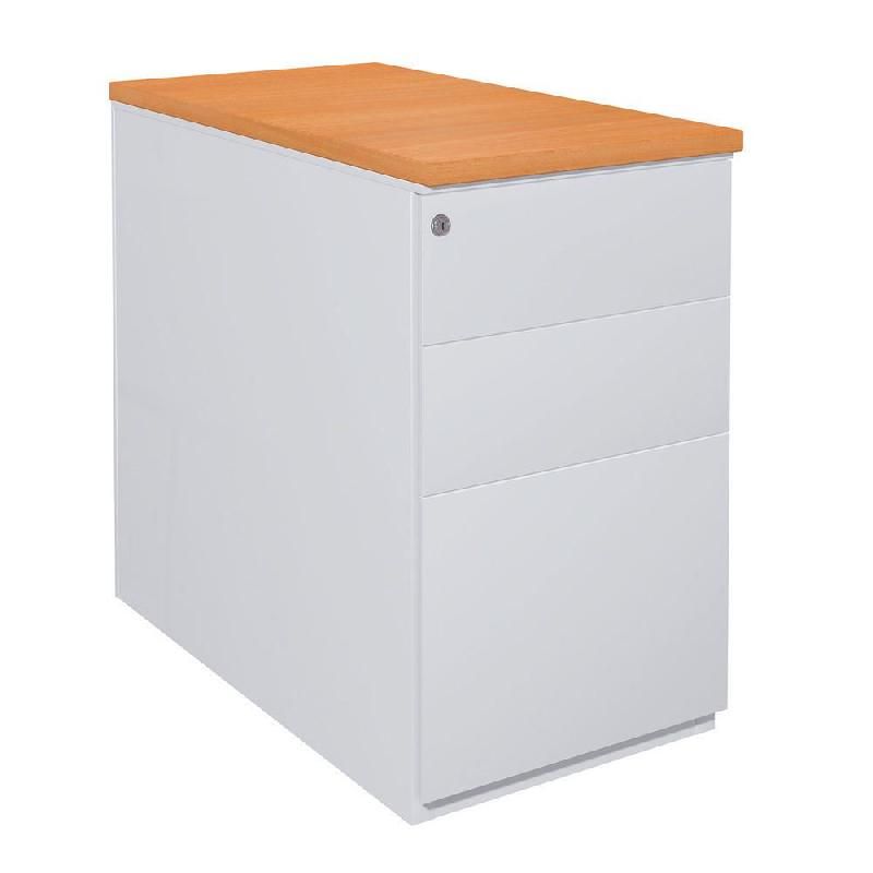 CAISSON HAUTEUR BUREAU MÉTAL PROFONDEUR 80 CM ALU/CÈDRE E LINK +
