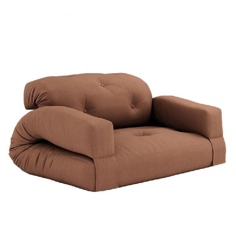 Canapé futon standard convertible Hippo Sofa - couleur brun argile - matelas 140x200 cm_0