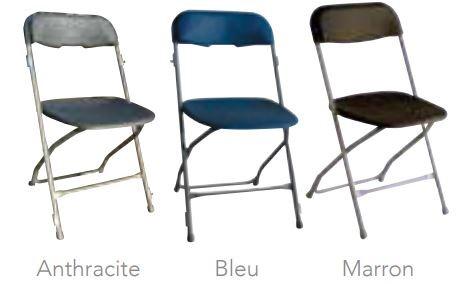 Chaise pliante Viky - assise et dossier en polypropylène teinté - assemblable et légère_0