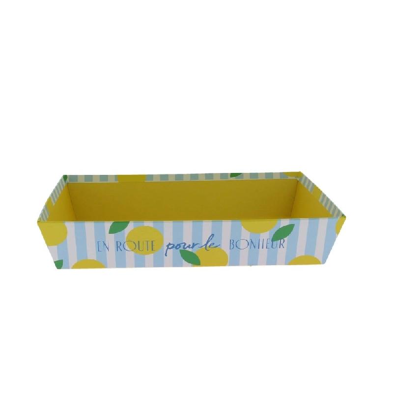 Corbeille carton rectangulaire Bonheur 26x20x5 cm_0