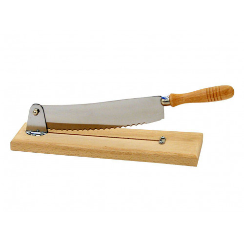 COUTEAU À PAIN SUR SOCLE EN BOIS PROFESSIONNEL - LAME 25 CM