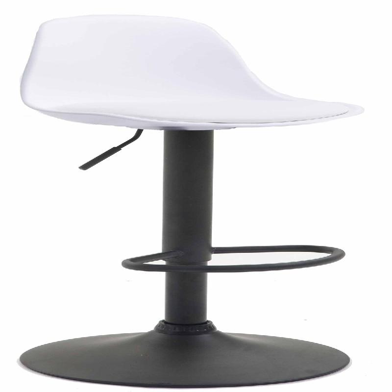 Décoshop26 - Tabouret de bar avec repose-pieds design moderne synthétique blanc 10_0000302 - blanc 3000859069606_0