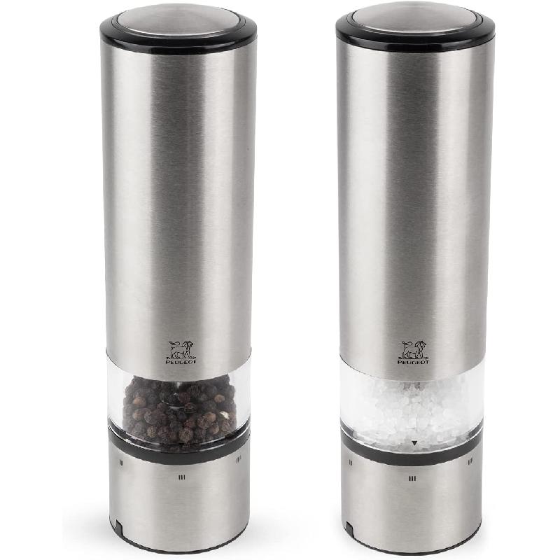 DUO MOULINS POIVRE ET SEL ÉLECTRIQUES TACTILES 20CM U'SELECT INOX - PEUGEOT - ELIS SENSE