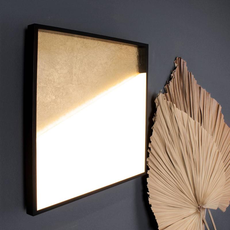 ECO-LIGHT APPLIQUE MURALE LED VISTA, OR/NOIR, 30 X 30 CM